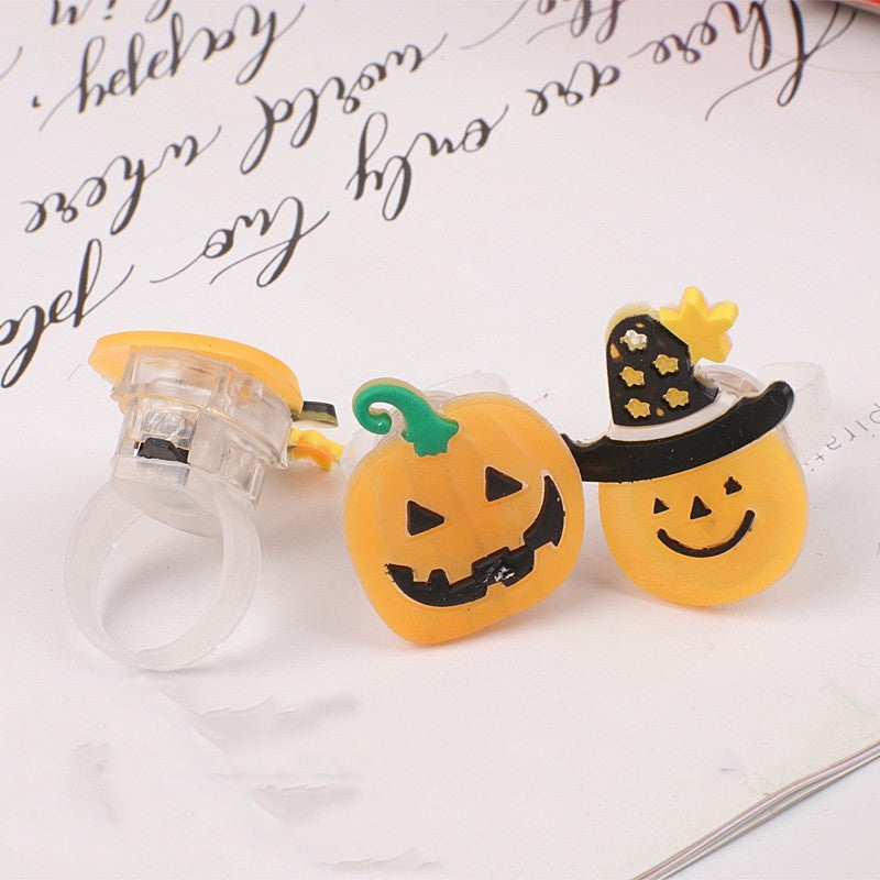 Halloween Glowing Pumpkin Ring – Light-Up Lantern Prop and Party Gift