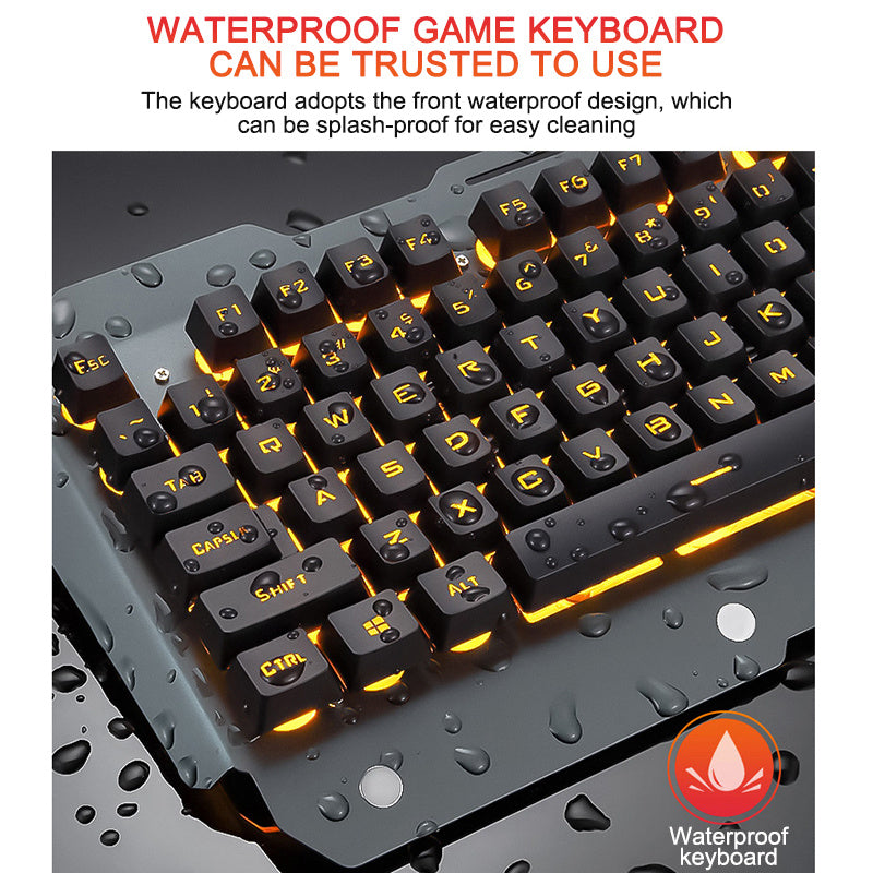 Ergonomic Wired Gaming Keyboard with RGB Backlight & Phone Holder – Full-Size, Anti-Ghosting