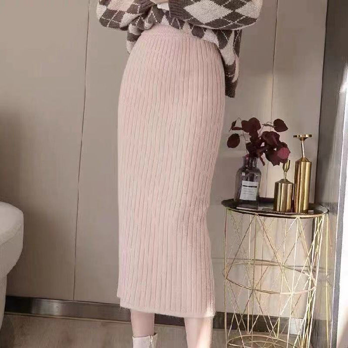High Waist Straight Skirt – Long Slimming Sweater Dress