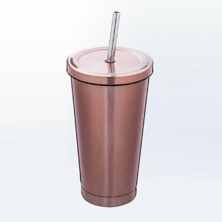 500ml Stainless Steel Tumbler with Straw Lid