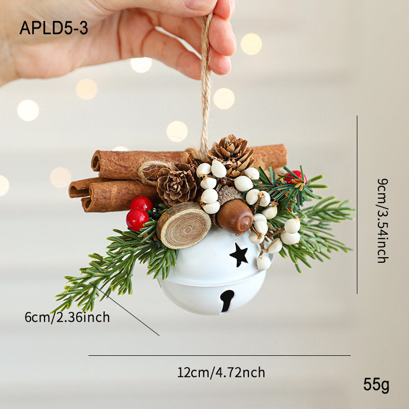 Jingling Bell Antlers Bowknot Pine Cone Mixed Pendant Show Window Hangings