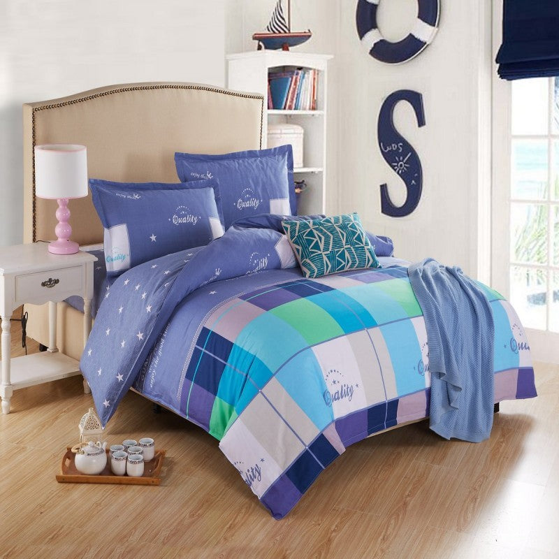 Four-Piece Cotton Bedding Set – Multiple Sizes, Soft and Breathable Home Textile