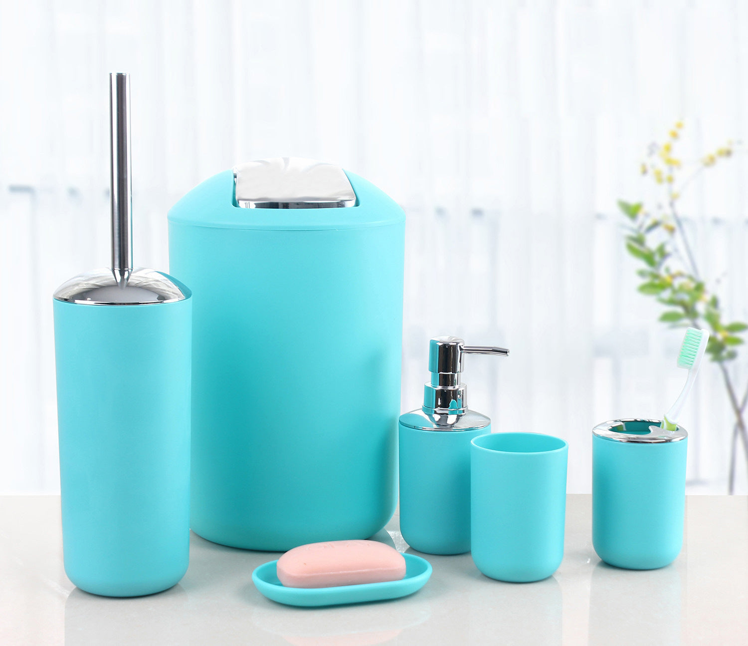 6-Piece Bathroom Accessory Set – Complete Bath Essentials Kit