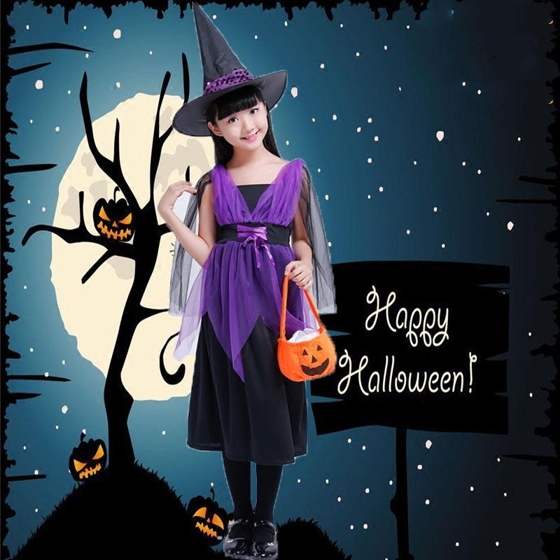 Halloween Princess Costume for Children Kids Dress Up Outfit