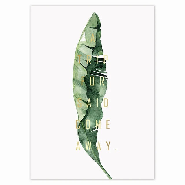 Green Plant Wall Art – Sofa Background Hanging Canvas Painting Mural