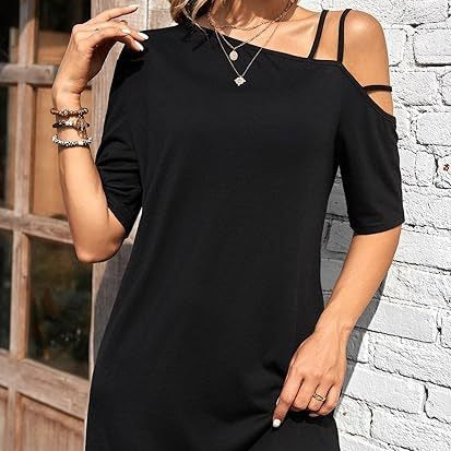 Half Sleeve Cut Casual Summer T-shirt Dress