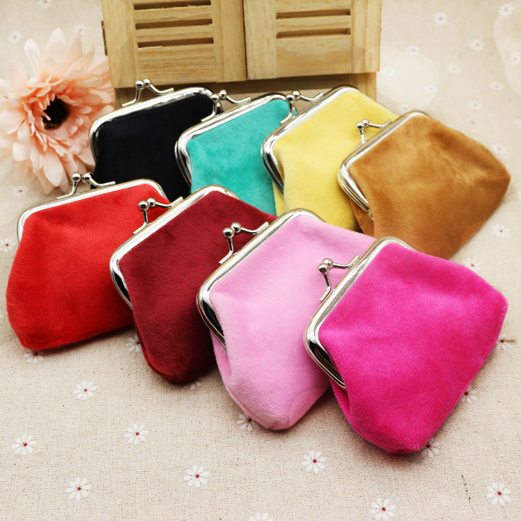 Autumn Winter Candy Color Wool Zero Wallet – Student Cloth Coin Purse for Kids