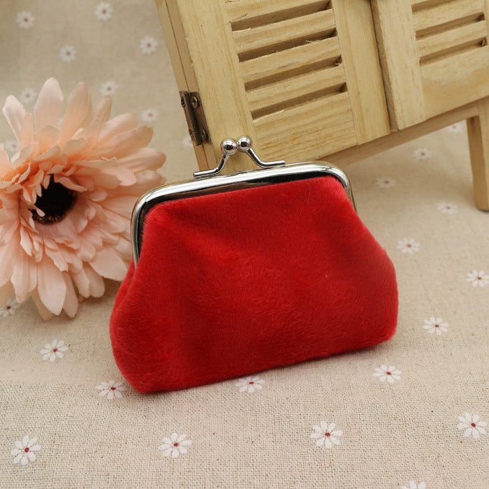Autumn Winter Candy Color Wool Zero Wallet – Student Cloth Coin Purse for Kids