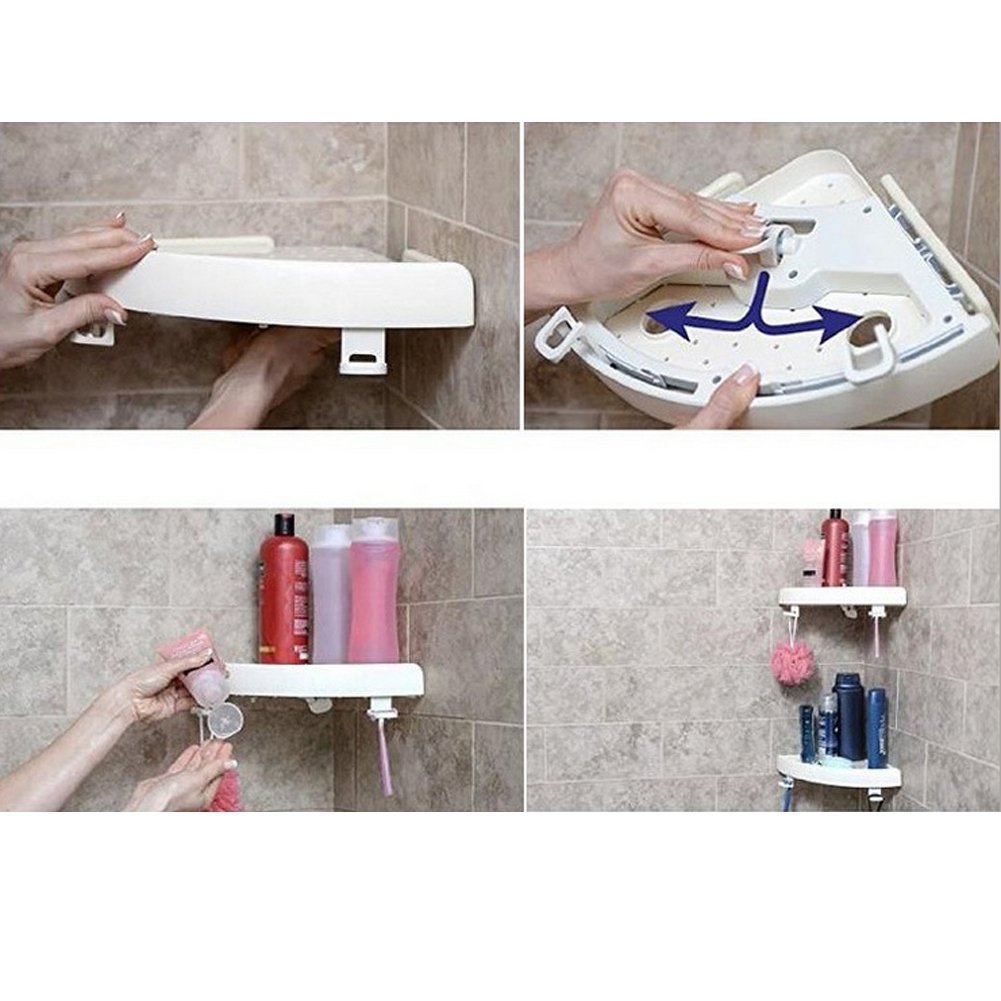 Bathroom Triangle Shelf – Corner Storage Rack with Powerful Suction Cup Placement Board