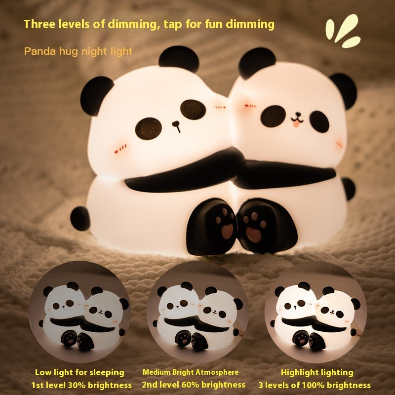 Silicone ABS Panda Led Night Lamp For Desk Rechargeable