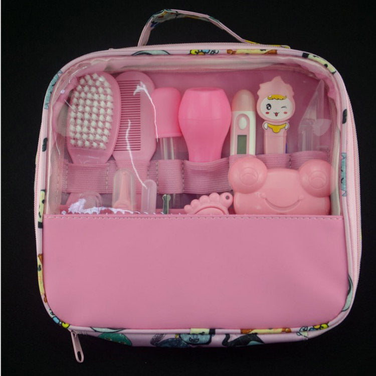 Roadfisher Newborn Baby Care Kit – Nose Cleaner, Medicine Feeder, Earpick, Grooming Bag with Nail Clipper, Toothbrush, Hair Brush, Comb, and Scissors