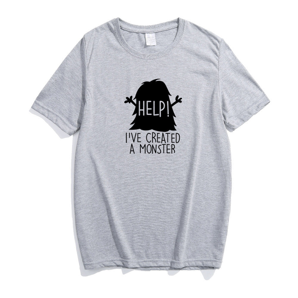 Parent-child T-shirt Crew Neck Top Khmer Short Sleeve