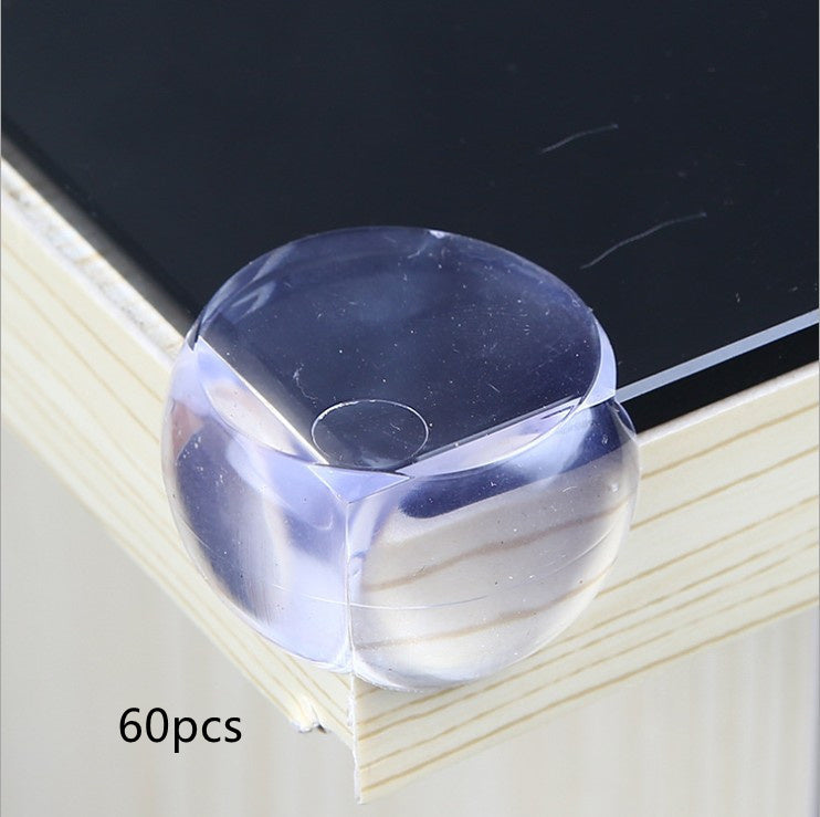 Children's Transparent Anti-collision Corner Coffee Table With Side Glass