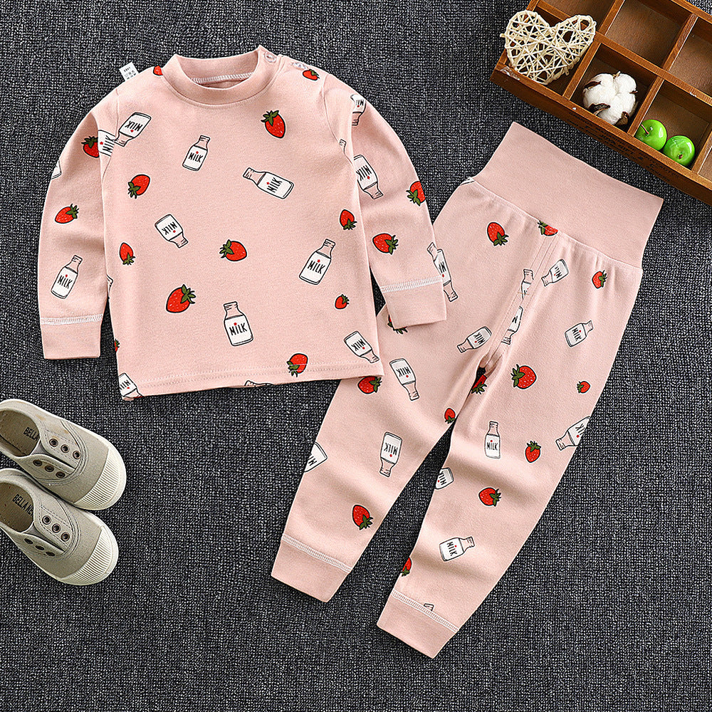 Children's High Waist Belly Protective Pants Set