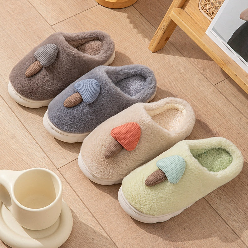 Cute Cotton Slippers Winter Home Indoor And Outdoor Thick Bottom Non-slip Warm