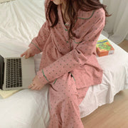 Simple Printed Women's Thin Home Clothing Set