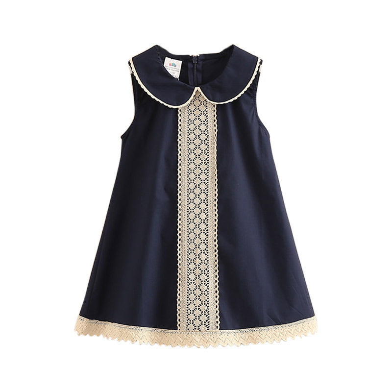 Girls Baby Doll Collar Dress 100 Percent Other Fabric