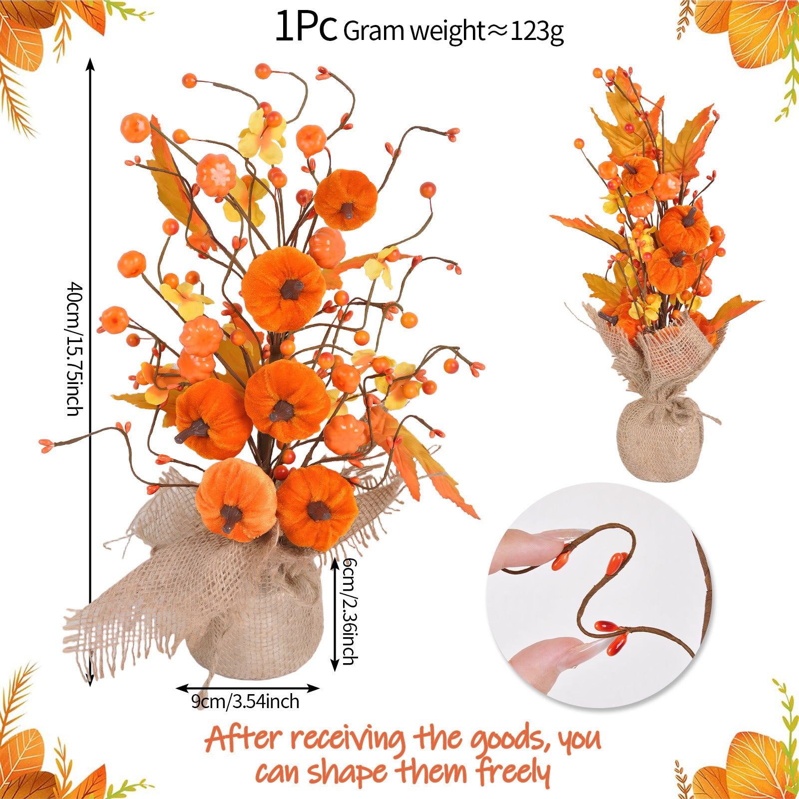 New Halloween Decorations Autumn Maple Leaf Pumpkin