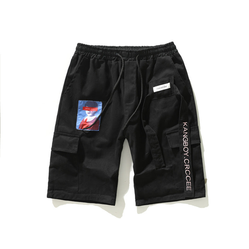 Men's Hip Hop Cotton Shorts Relaxed Fit Letter Pattern