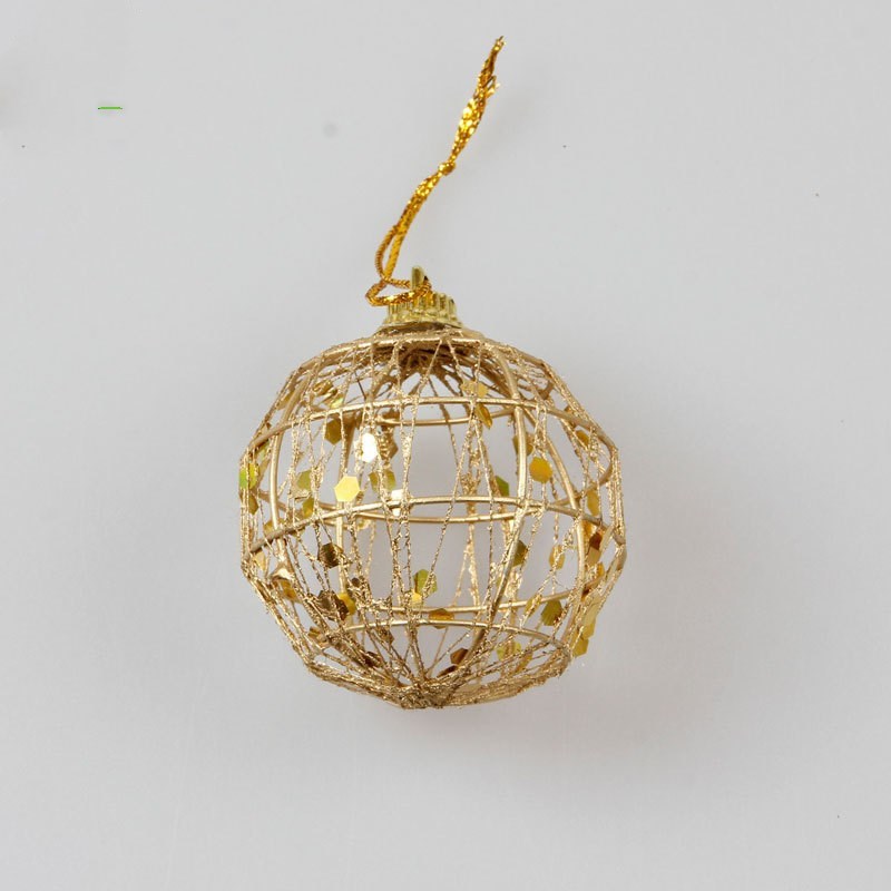 Gold Dusted Scaly Christmas Ball Ornament