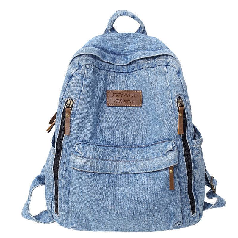 New Fashion Large Capacity Denim Backpack Women