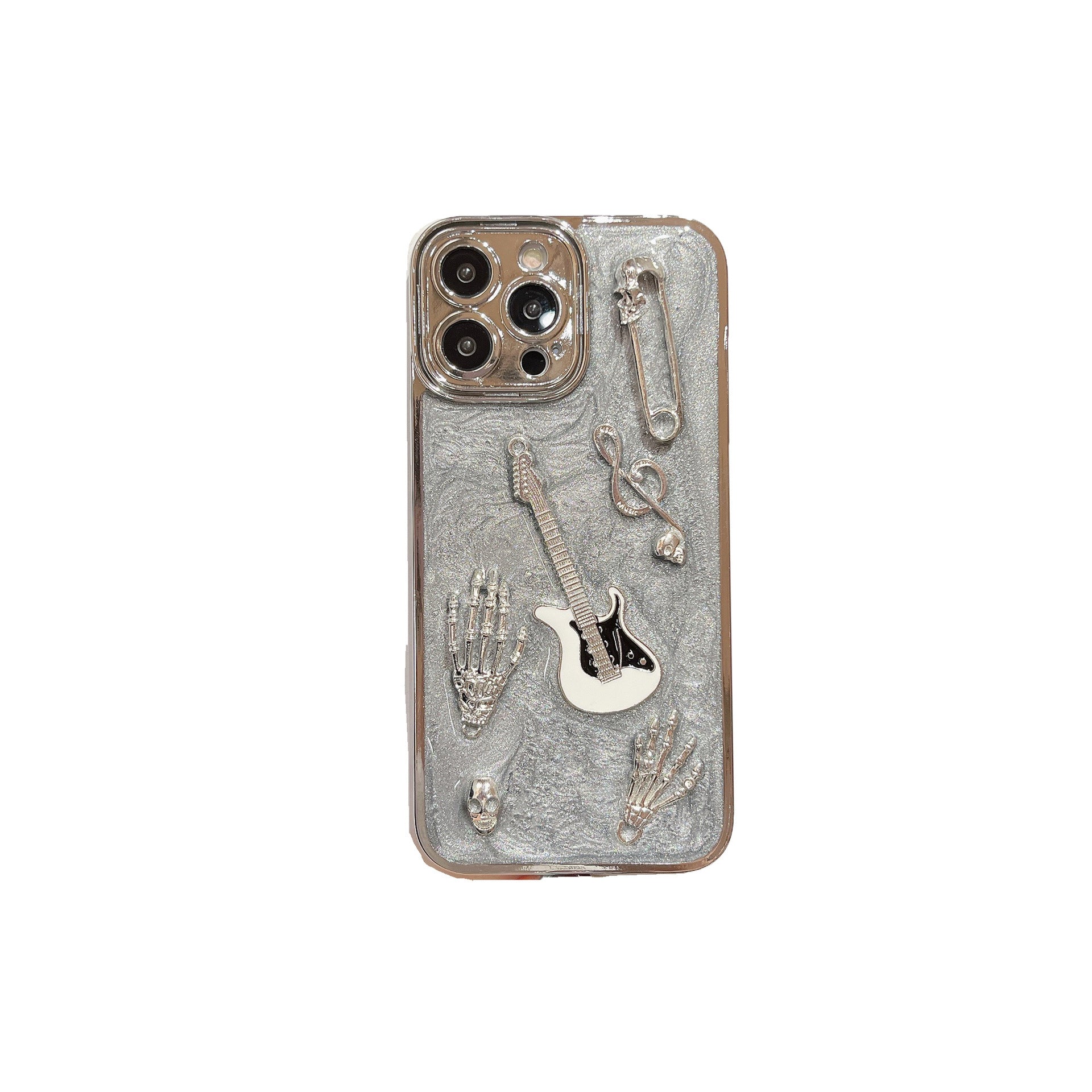 Cement Gray Metal Guitar Electroplating Protective Cover Phone Case