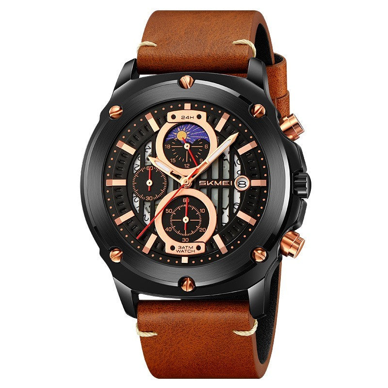 Multi-functional Star Timing Quartz Watch For Men