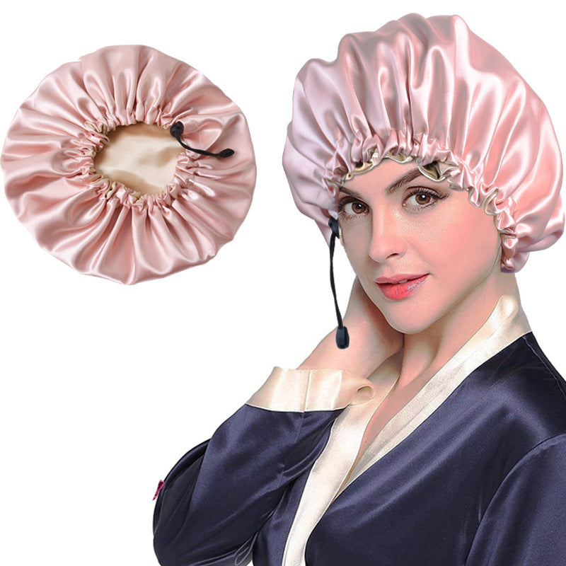 Soft Double Satin Shower Cap – Dual-Use Bath and Chemotherapy Cap for Adults