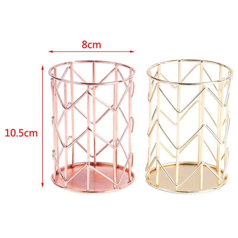 Home Metal Iron Pen Holder Plating Storage