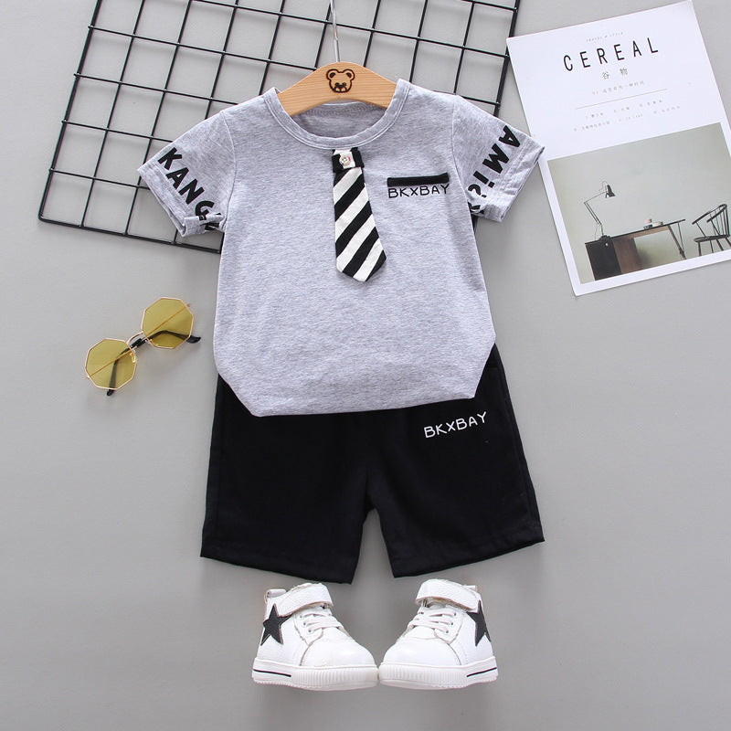 Two-Piece Baby Short Sleeve T-Shirt Set – Casual Summer Outfit