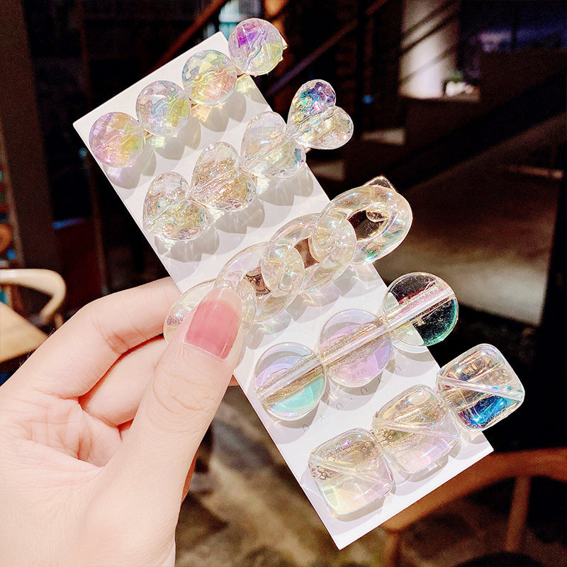 Girly Heart Transparent Hairpin