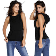 Women’s Hooded Yoga Tank Top – Backless Sleeveless Sportswear