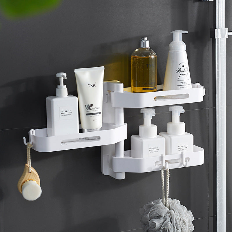 Rotating Wall-Mounted Storage Box – Punch-Free Plastic Organizer for Kitchen & Bathroom