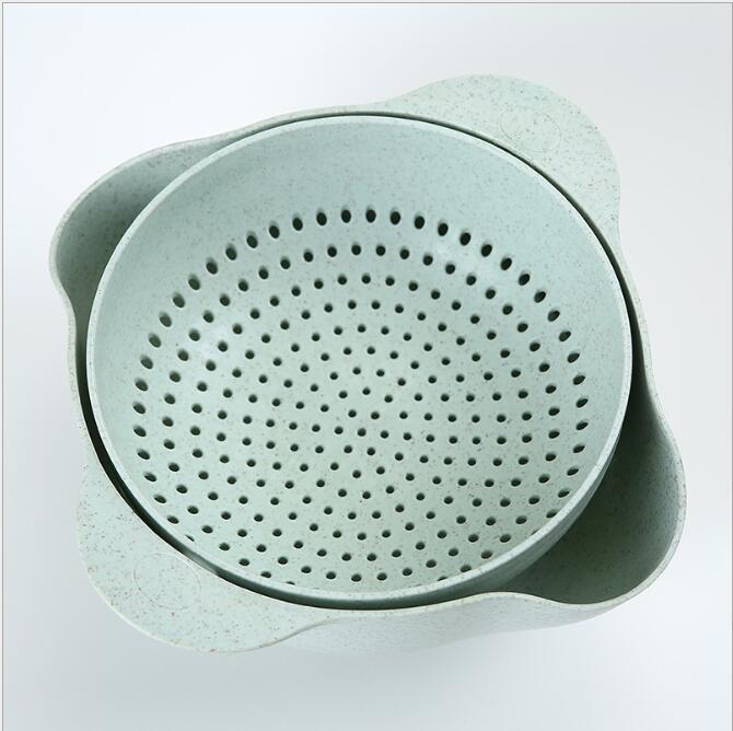 Kitchen Laundry Organizer Thickening Home Kitchen Plastic Rice Fruit Washing Basket