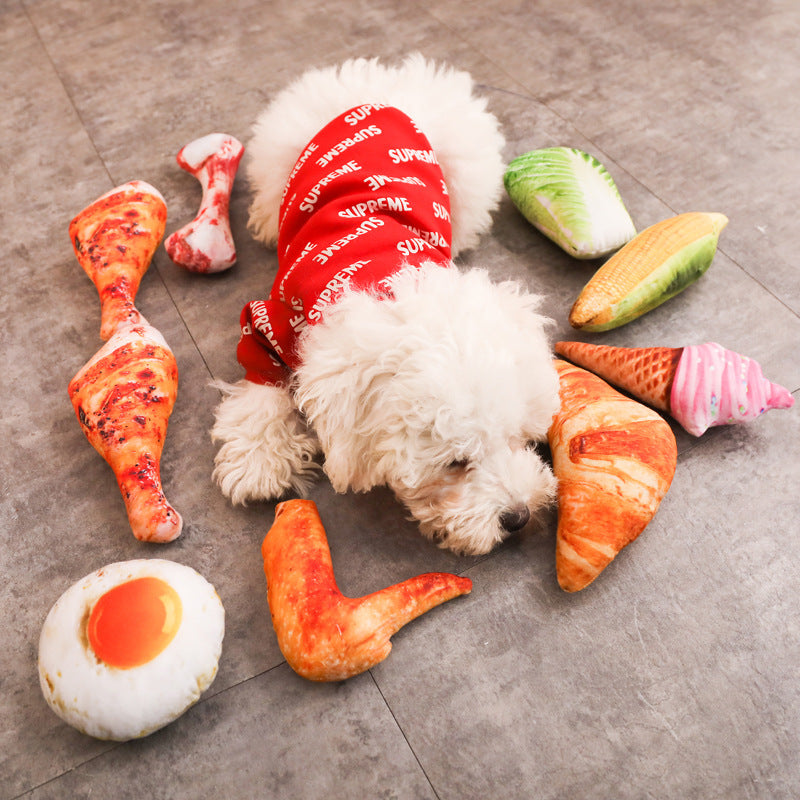 Squeaky Veggie & Drumstick Pet Chew Toy