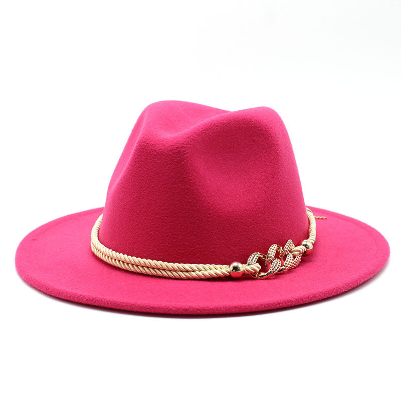British Vintage Woolen Fedora Hat for Women in Multiple Colors