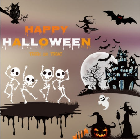Halloween Color Static Stickers – Removable Window Clings for Party and Home Decorations