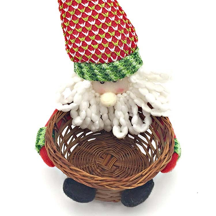 Christmas Decoration Home Storage Basket Santa Snowman Elk Candy Basket
