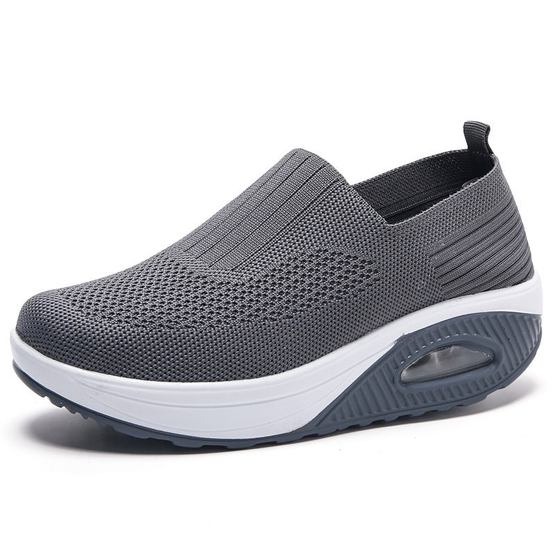 New Women's Leisure Sports Air Cushion Non-slip Flying Woven Women's Shoes