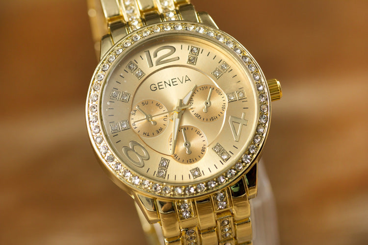 Stylish Geneva Diamond Alloy Women's Fashion Watch