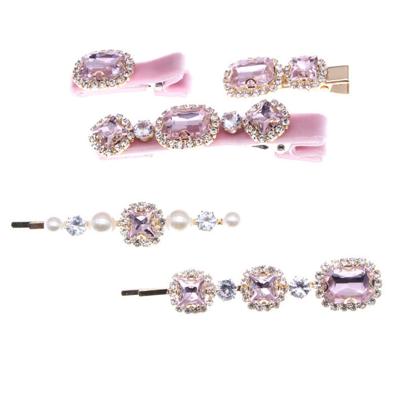 Colorful Fashion Rhinestone Flannel Ladies Hair Accessories Set