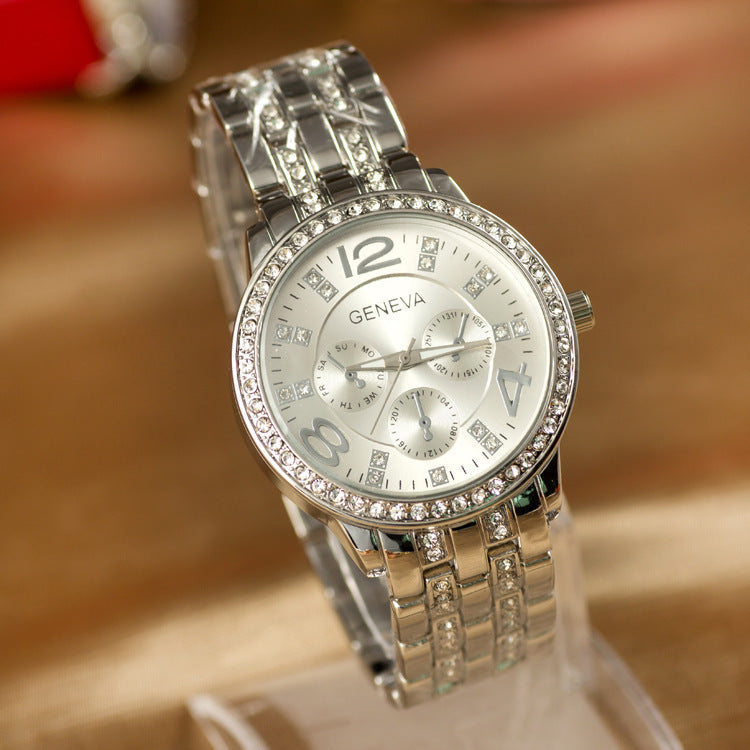 Stylish Geneva Diamond Alloy Women's Fashion Watch