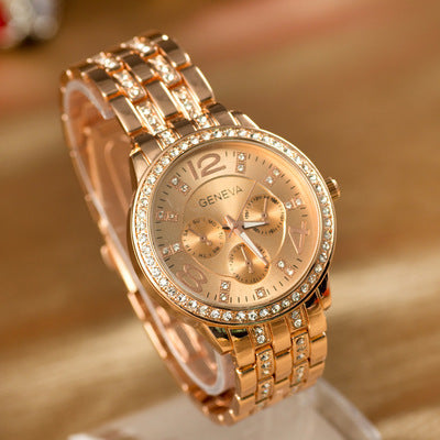 Stylish Geneva Diamond Alloy Women's Fashion Watch