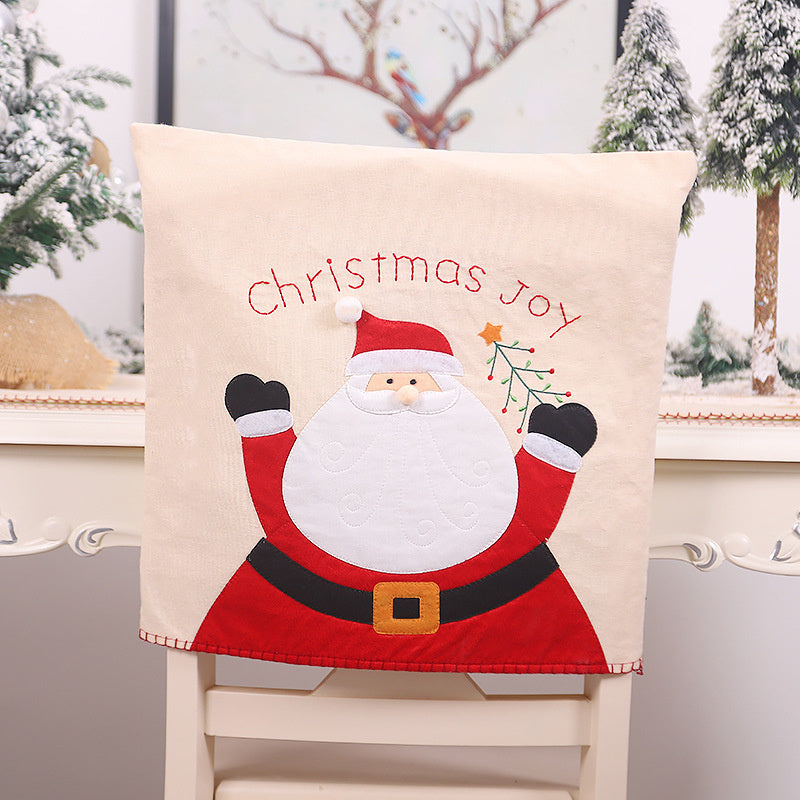 Christmas Embroidered Chair Cover Decoration