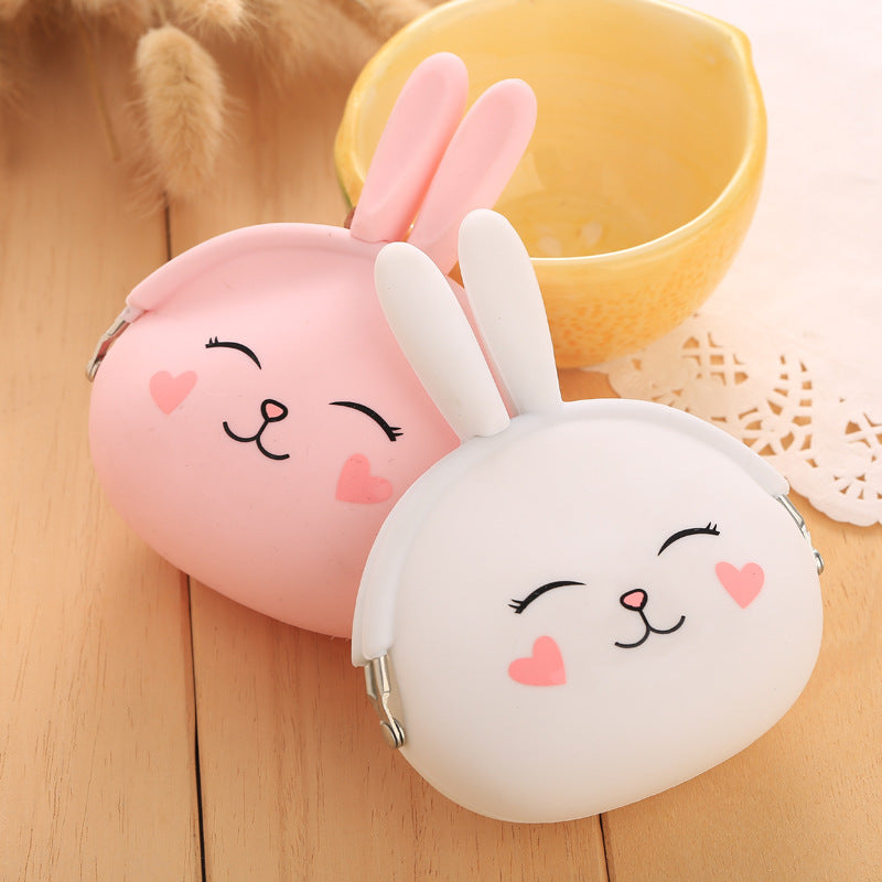 Korean Cartoon Silica Gel Rabbit Zero Purse – Candy Color Key & Coin Bag