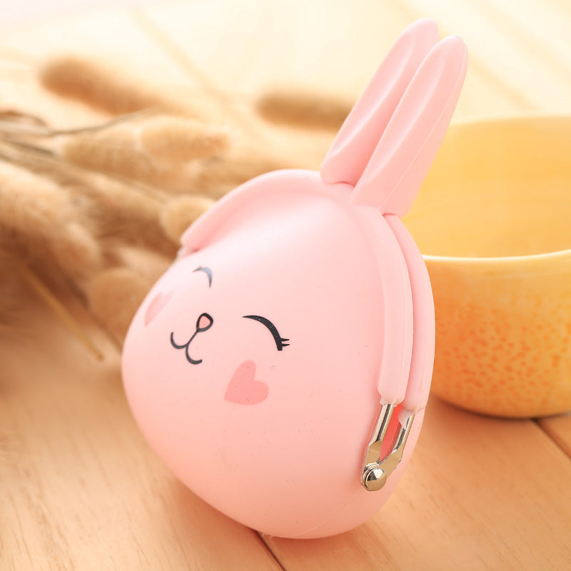 Korean Cartoon Silica Gel Rabbit Zero Purse – Candy Color Key & Coin Bag