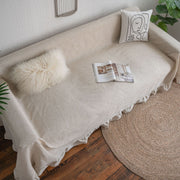 Sofa Towel Plain Pastoral Ruffled Multi-functional Cover Towel Retro