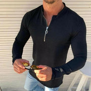 Men's zipper long sleeve T-shirt