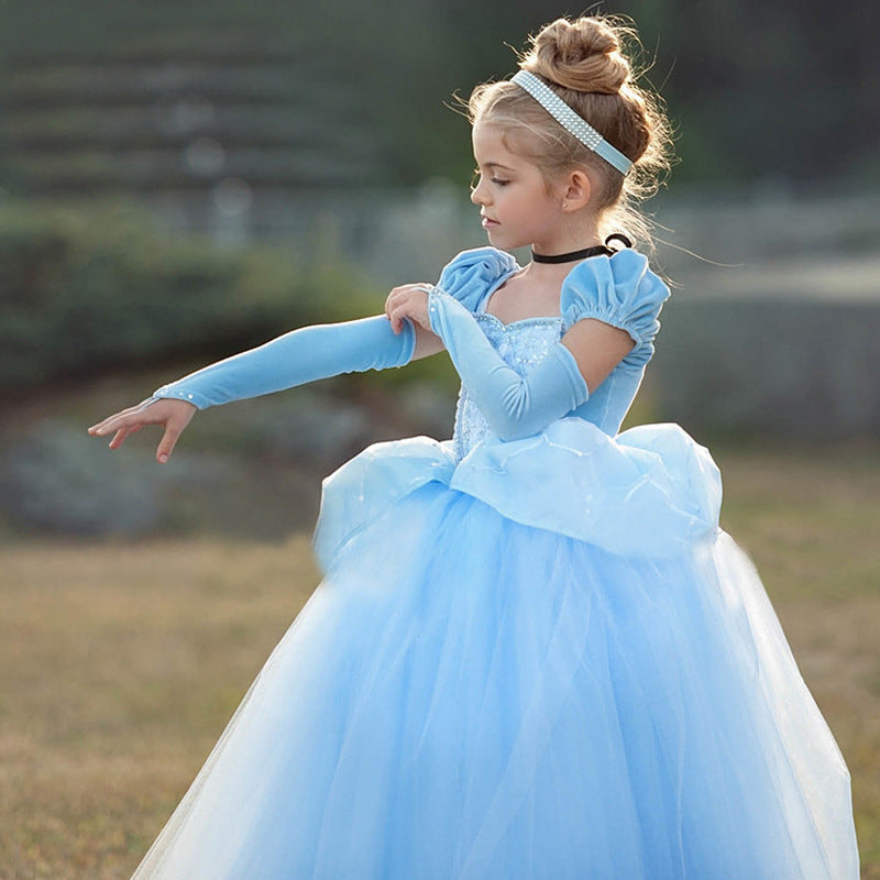 Princess Dress Blue Mesh Skirt