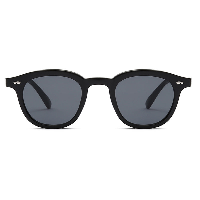 Retro Beige Nail-Detail Fashion Sunglasses